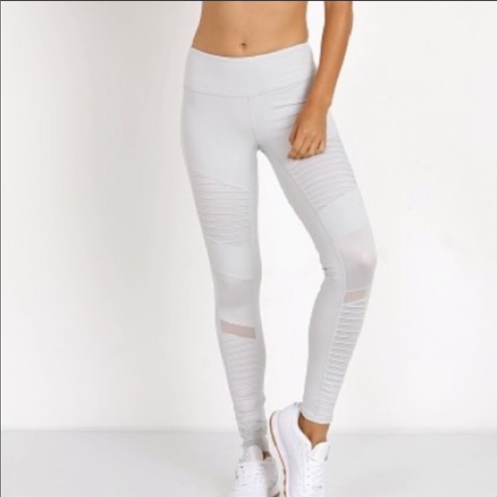 Alo Gray Moto leggings